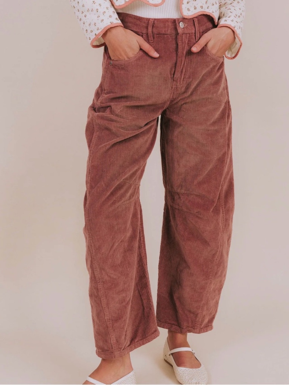 We The Free - GOOD LUCK MID-RISE CORD BARREL JEANS